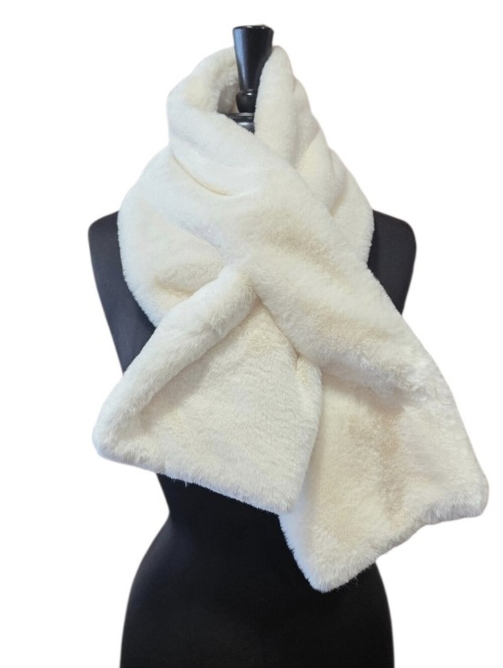Apparis Cream Faux Fur Wrap Scarf Mobwife Boho Chic Winter Cozy Babe